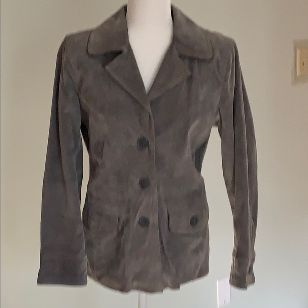 Ladies gray suede blazer